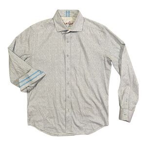 Robert Graham‎ Men's Blue White Purple Long Sleeve Button Up Dress Shirt Sz Med